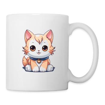 Chat - Style Kawaii - Mug blanc - blanc - Droite