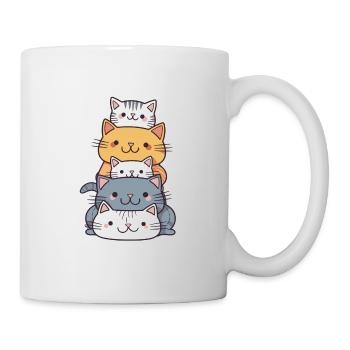 Chat - Style Kawaii - Mug blanc - blanc - Droite
