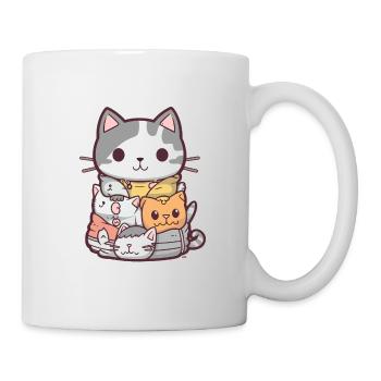 Katze - Kawaii Style - Tasse - Weiß - Rechts