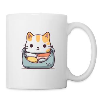Chat - Style Kawaii - Mug blanc - blanc - Droite
