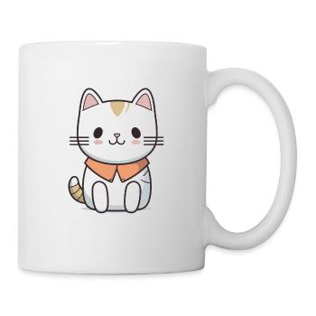 Chat - Style Kawaii - Mug blanc - blanc - Droite