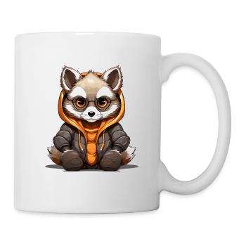 Waschbär - Kawaii Style - Tasse - Weiß - Rechts