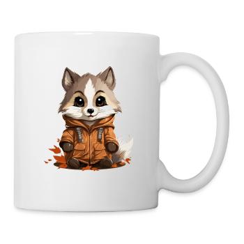 Waschbär - Kawaii Style - Tasse - Weiß - Rechts