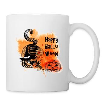 Happy Halloween - Tasse - Weiß - Rechts