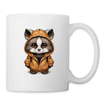 Waschbär - Kawaii Style - Tasse - Weiß - Rechts