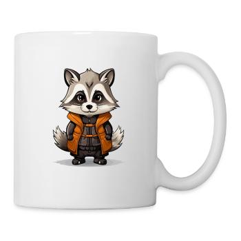 Waschbär - Kawaii Style - Tasse - Weiß - Rechts