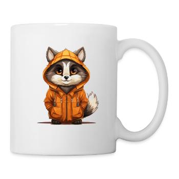 Waschbär - Kawaii Style - Tasse - Weiß - Rechts