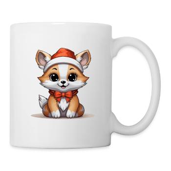 Fox Christmas Design - Kawaii Style - Mug - white - Right