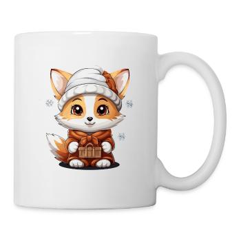 Fox Christmas Design - Kawaii Style - Mug - white - Right