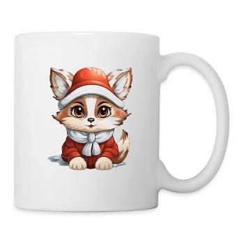 Fox Christmas Design - Kawaii Style - Mug - white - Right