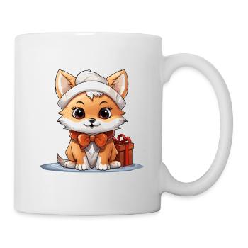 Fox Christmas Design - Kawaii Style - Mug - white - Right