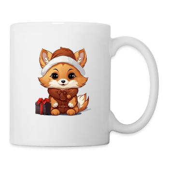 Fox Christmas Design - Kawaii Style - Mug - white - Right
