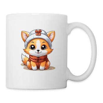 Design de Noël Renard - Style Kawaii - Mug blanc - blanc - Droite