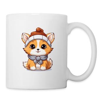 Design de Noël Renard - Style Kawaii - Mug blanc - blanc - Droite