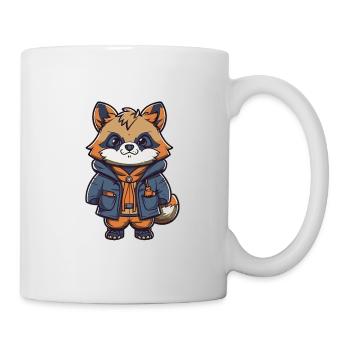 Waschbär - Kawaii Style - Tasse - Weiß - Rechts