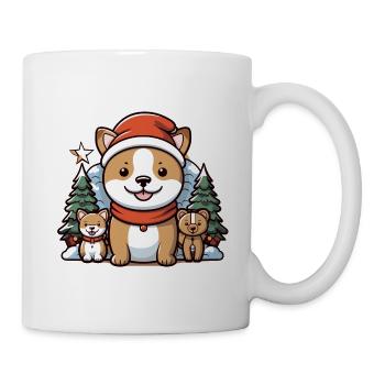 Dog Christmas Design - Kawaii Style - Mug - white - Right