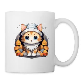 Cat Christmas Design - Kawaii Style - Mug - white - Right