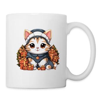Design de Noël de chat - Style Kawaii - Mug blanc - blanc - Droite