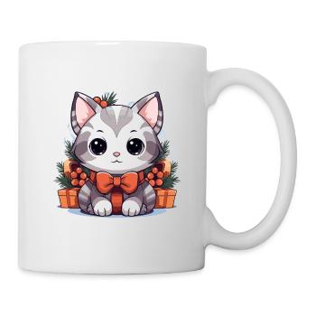 Cat Christmas Design - Kawaii Style - Mug - white - Right