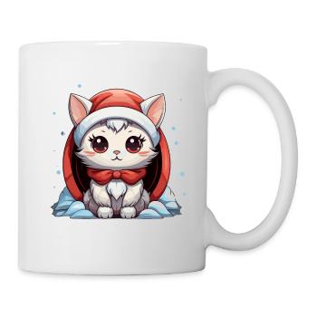 Cat Christmas Design - Kawaii Style - Mug - white - Right