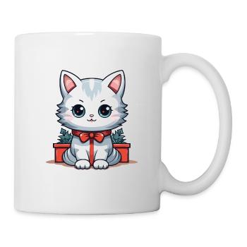 Cat Christmas Design - Kawaii Style - Mug - white - Right