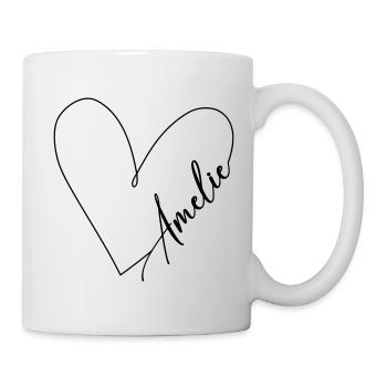 Amelie Name Heart Line - Mug - white - Right