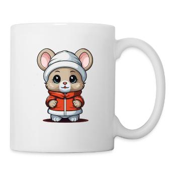 Souris Noël Design - Style Kawaii - Mug blanc - blanc - Droite