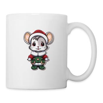 Souris Noël Design - Style Kawaii - Mug blanc - blanc - Droite