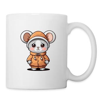 Souris Noël Design - Style Kawaii - Mug blanc - blanc - Droite