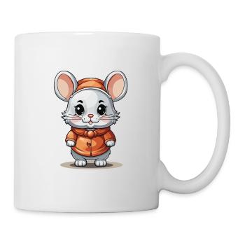 Maus Weihnachts Design - Kawaii Style - Tasse - Weiß - Rechts
