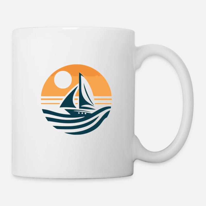 Sailing Sailboat - Nautical Design, Gift Idea - Mug - white