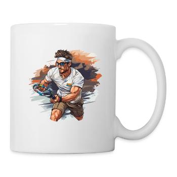 Joueur de tennis - Illustration - Mug blanc - blanc - Droite