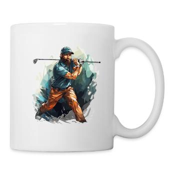 Golf Spieler - Illustration - Tasse - Weiß - Rechts