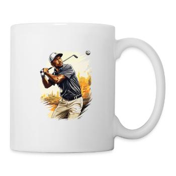 Golf Spieler - Illustration - Tasse - Weiß - Rechts