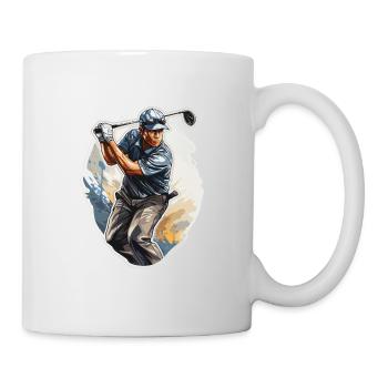 Golf Spieler - Illustration - Tasse - Weiß - Rechts