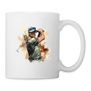Golf Spieler - Illustration - Tasse - Weiß - Rechts