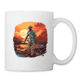 Golf Spieler - Illustration - Tasse - Weiß - Rechts