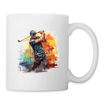 Golf Spieler - Illustration - Tasse - Weiß - Rechts