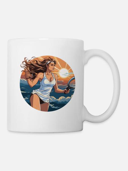 Joueur de tennis - illustration - Mug blanc - blanc