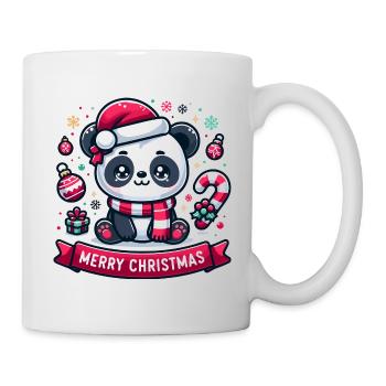 Merry Christmas Panda – Cute T-Shirt - Mug - white - Right