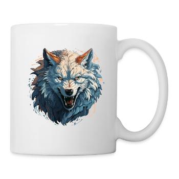 Wolf - Illustration - Tasse - Weiß - Rechts
