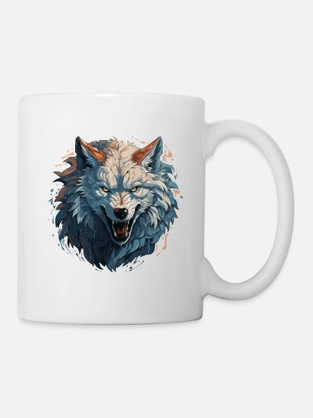 Wolf - Illustration - Tasse - Weiß