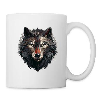 Wolf - Illustration - Tasse - Weiß - Rechts