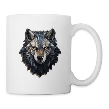 Wolf - Illustration - Tasse - Weiß - Rechts