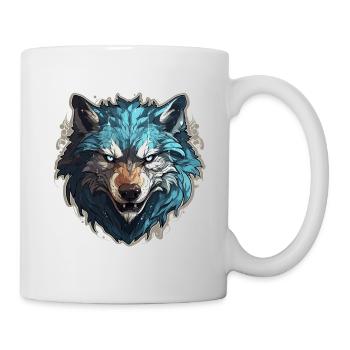 Wolf - Illustration - Tasse - Weiß - Rechts