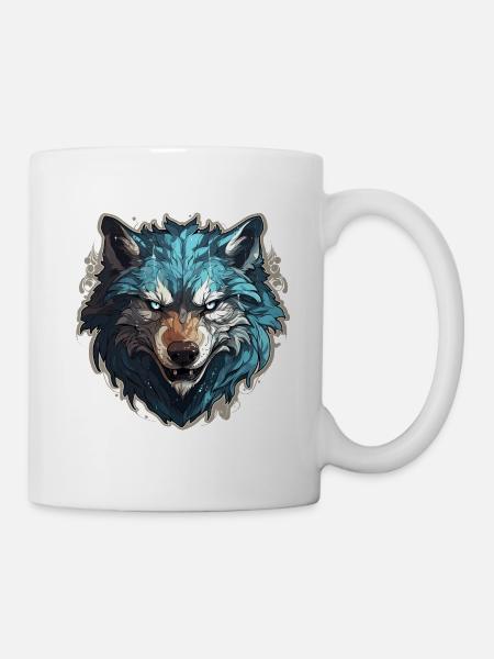 Wolf - Illustration - Tasse - Weiß