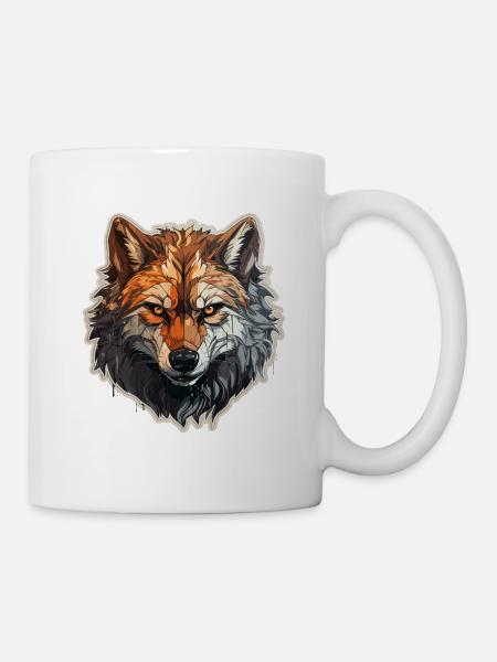 Wolf - Illustration - Tasse - Weiß