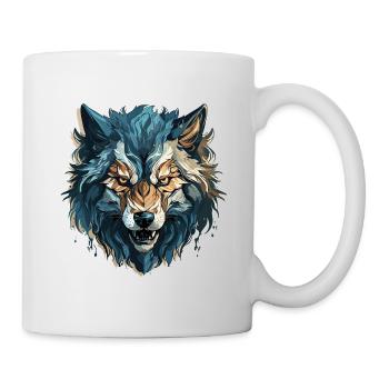 Wolf - Illustration - Tasse - Weiß - Rechts