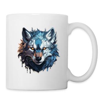 Wolf - Illustration - Tasse - Weiß - Rechts