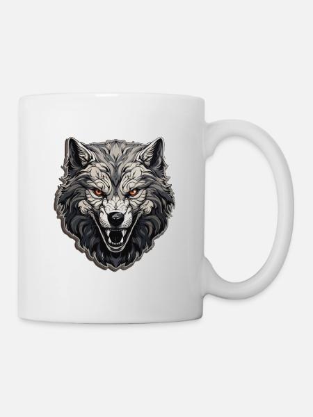 Wolf - Illustration - Tasse - Weiß